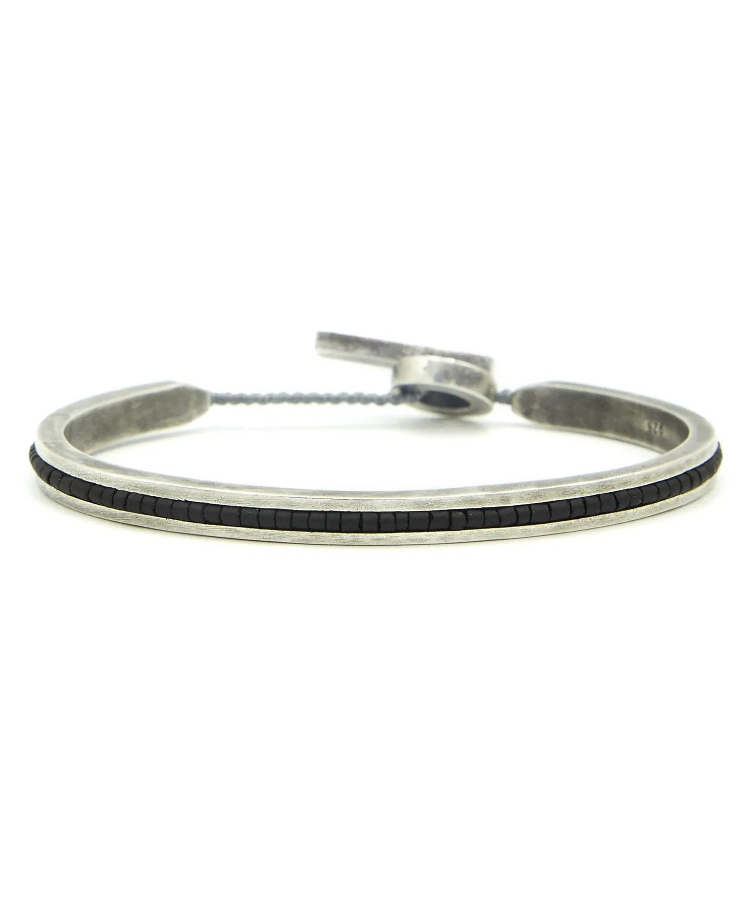 M. Cohen Square Bangle Cuff With Black Beads