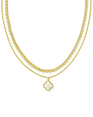 MALLORY IVORY GOLD MULTI STRAND NECKLACE