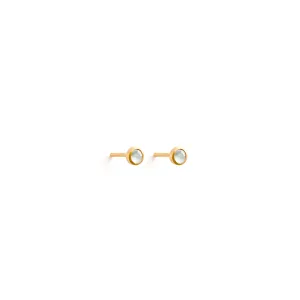 March Aquamarine Birthstone Stud Earrings