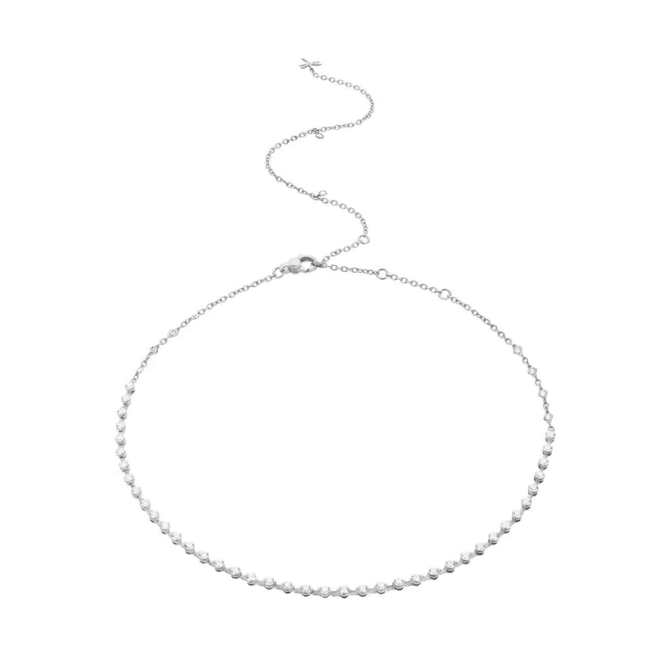 Maureen 18K White Gold Extendable Sahara Choker Diamond Necklace