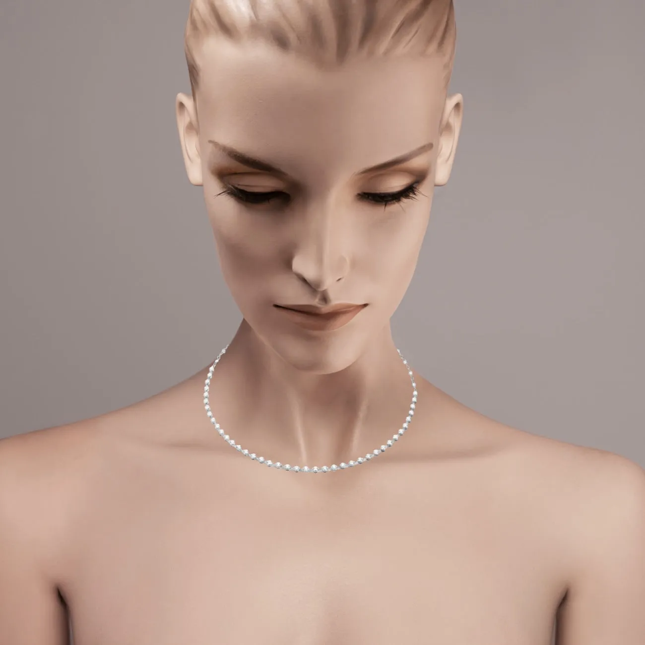 Maureen 18K White Gold Extendable Sahara Choker Diamond Necklace