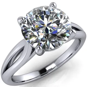 Maxwell Round Center Stone 4 Prong Split Shank Engagement Ring