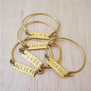 ME™ Word. Hope Brass Bangle