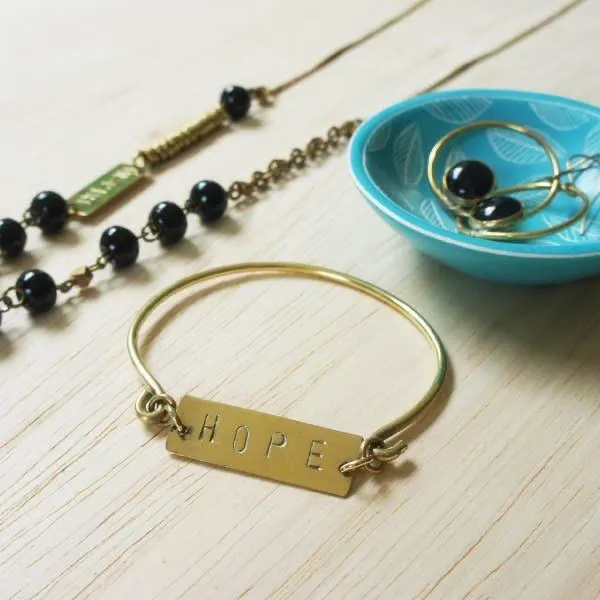ME™ Word. Hope Brass Bangle