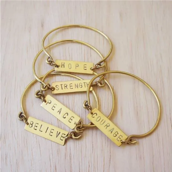 ME™ Word. Hope Brass Bangle