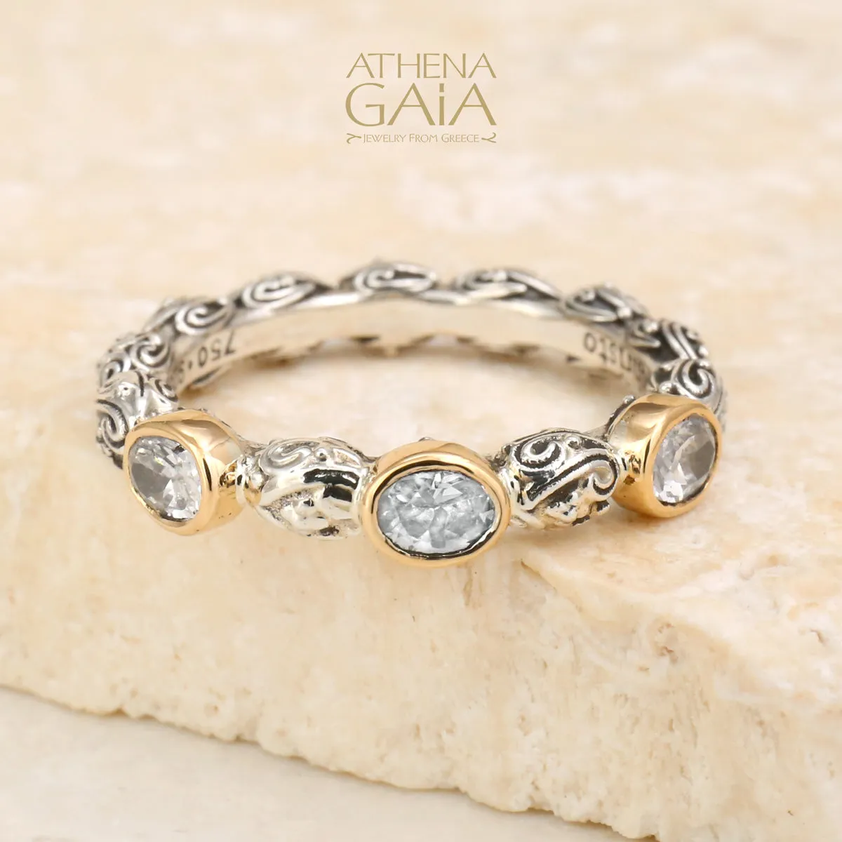 Meadow Breeze Triple Oval Stone Stackable Ring