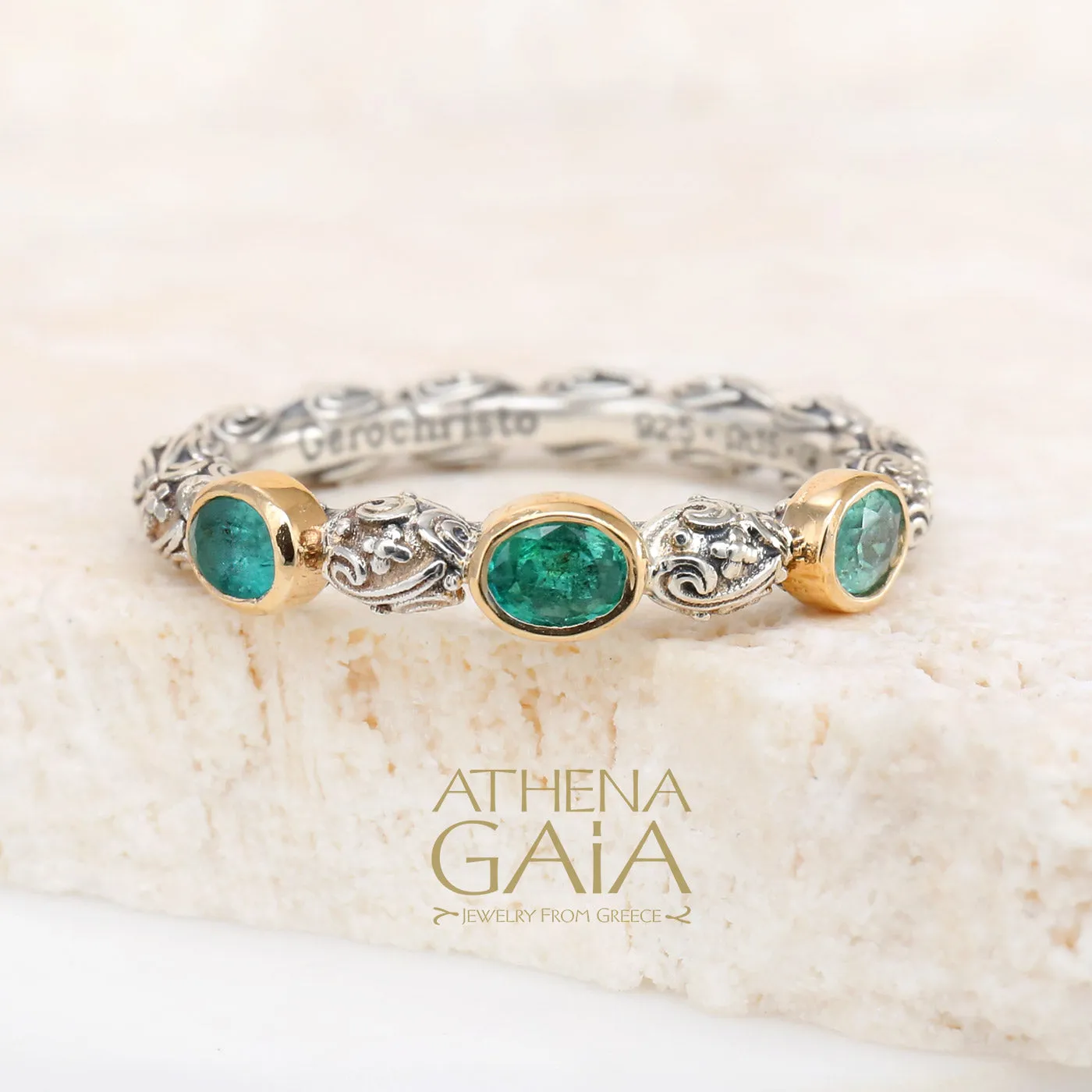 Meadow Breeze Triple Oval Stone Stackable Ring