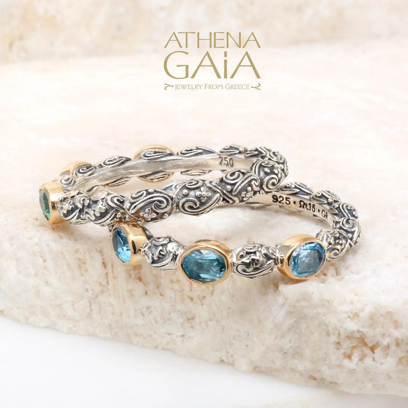 Meadow Breeze Triple Oval Stone Stackable Ring