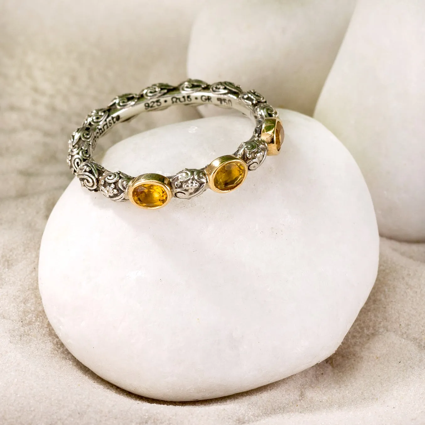 Meadow Breeze Triple Oval Stone Stackable Ring