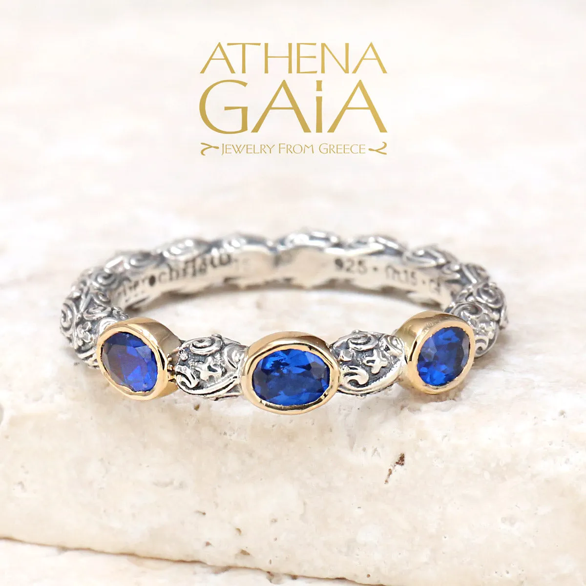 Meadow Breeze Triple Oval Stone Stackable Ring