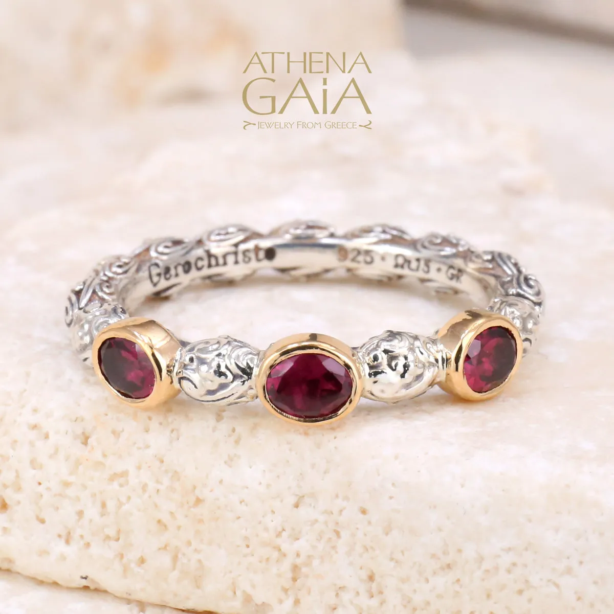 Meadow Breeze Triple Oval Stone Stackable Ring