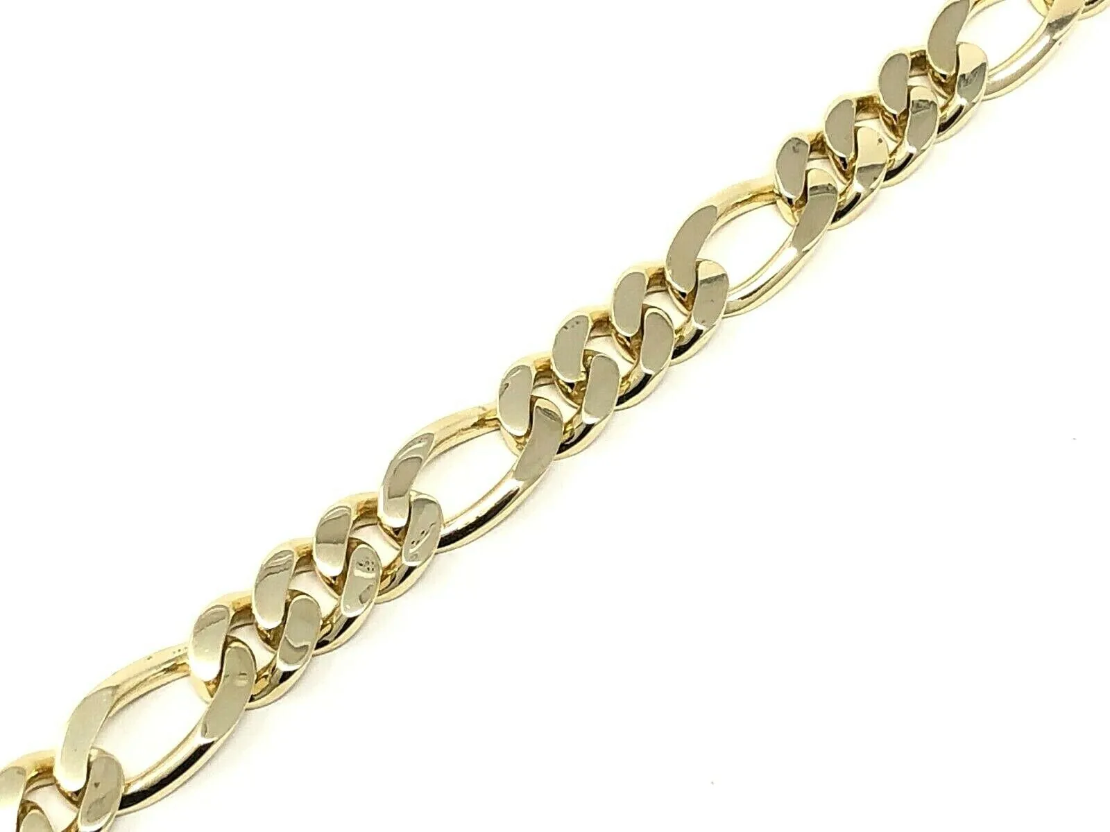 Men's 14k Yellow Gold Figaro Chain Bracelet 9" 11.8mm 56.7 grams