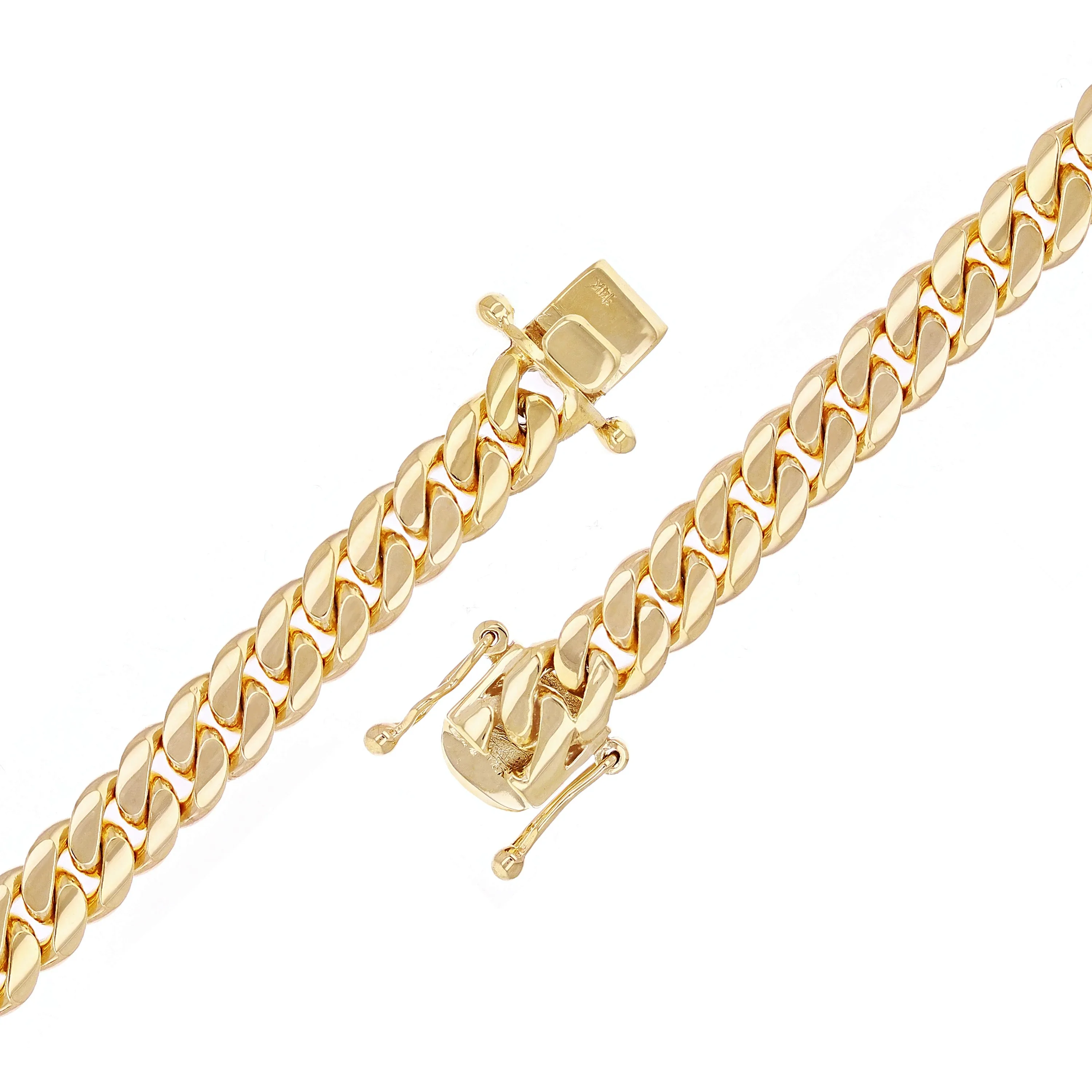Men's 14k Yellow Gold Solid Miami Cuban Chain Bracelet 7" 7.8mm 37.3 grams