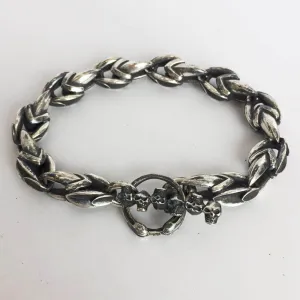Men's Real Solid 925 Sterling Silver Bracelets Skulls Arrow Punk Jewelry 8.7"