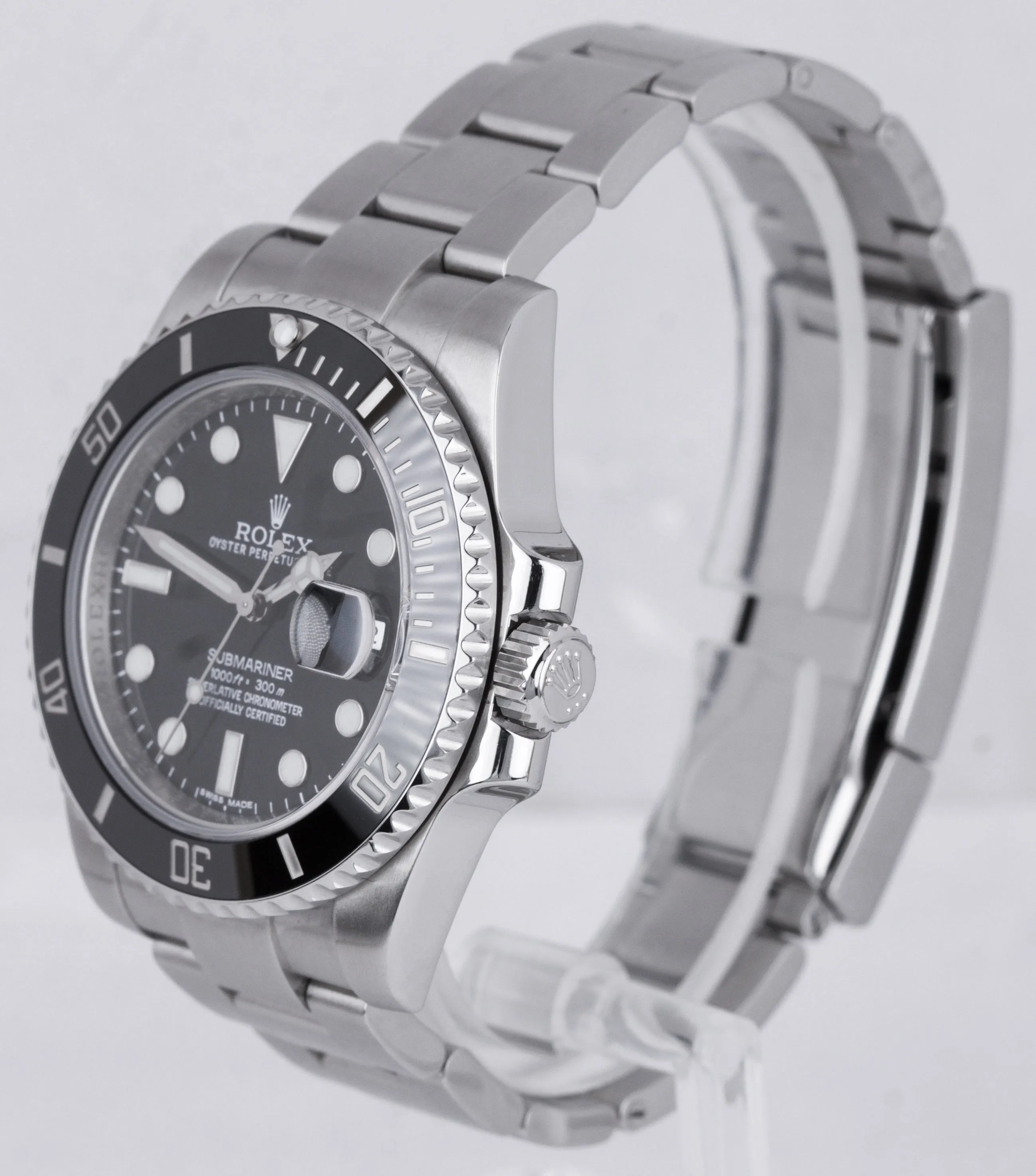 Men's Rolex Submariner Date Stainless Steel Black Ceramic 40mm Watch 116610 LN