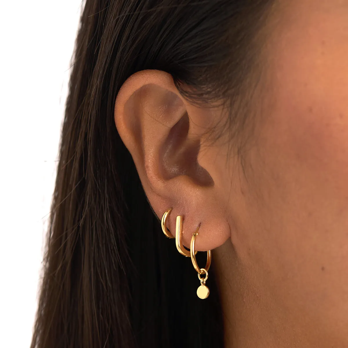 Micro Round Huggie 14K Gold