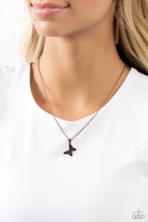 Midair Magic - Copper - Tilter Butterfly Paparazzi Short Necklace