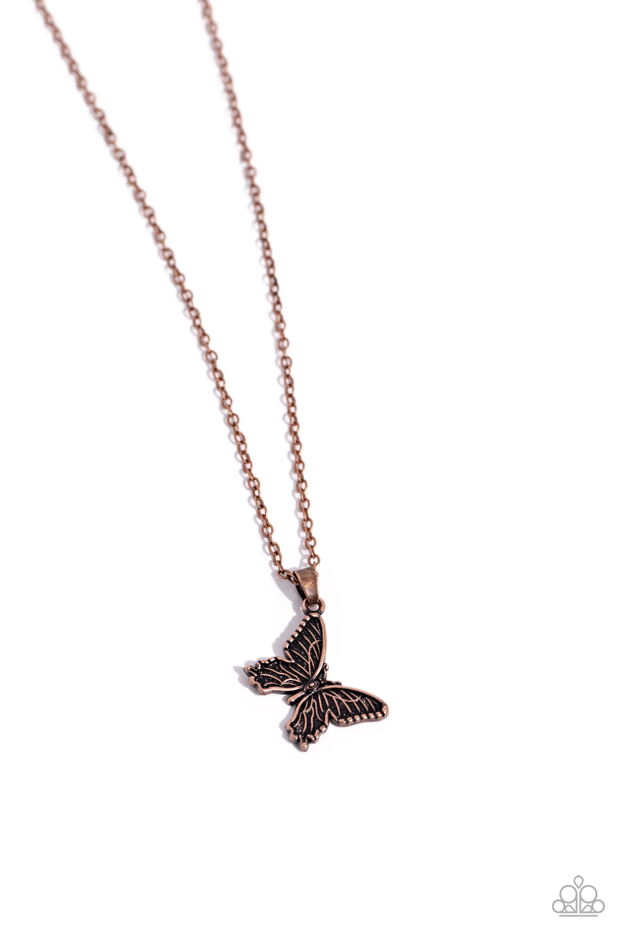Midair Magic - Copper - Tilter Butterfly Paparazzi Short Necklace