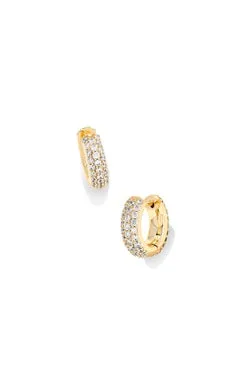 Mikki Pave Huggie Earrings Gold