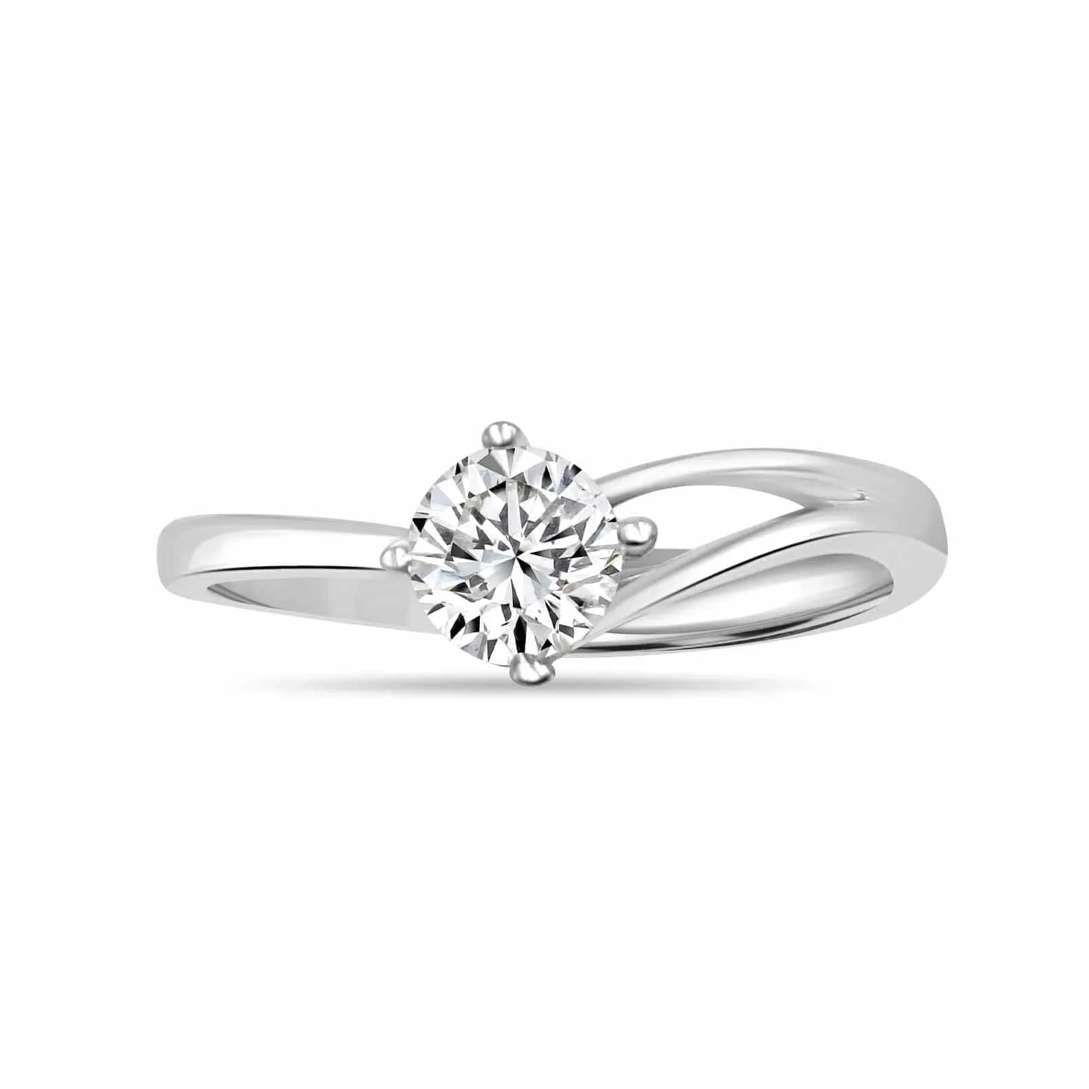 Minimal Pure Silver Solitaire Ring