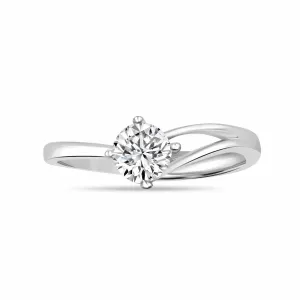 Minimal Pure Silver Solitaire Ring