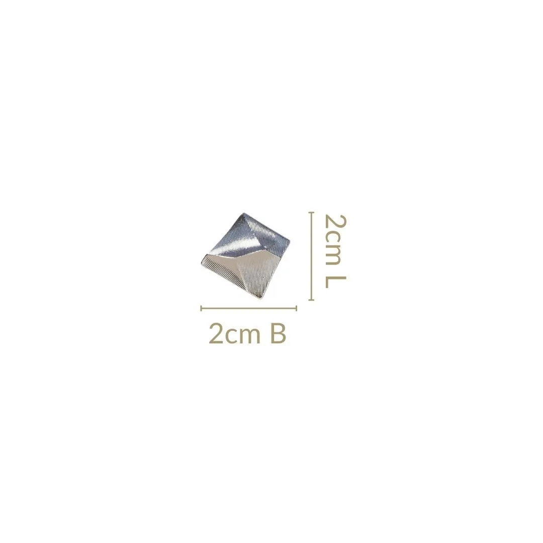 Minimalist Abstract Trapezoid Silver Studs