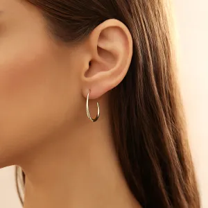 Minimalist Gold Plated Oval Hoop Earrings