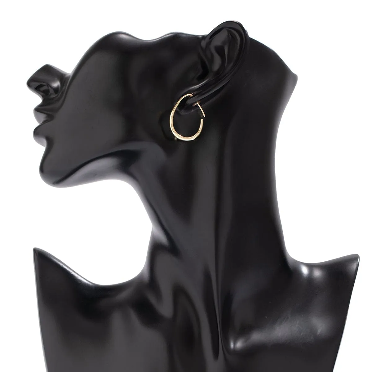 Minimalist Gold Plated Oval Hoop Earrings