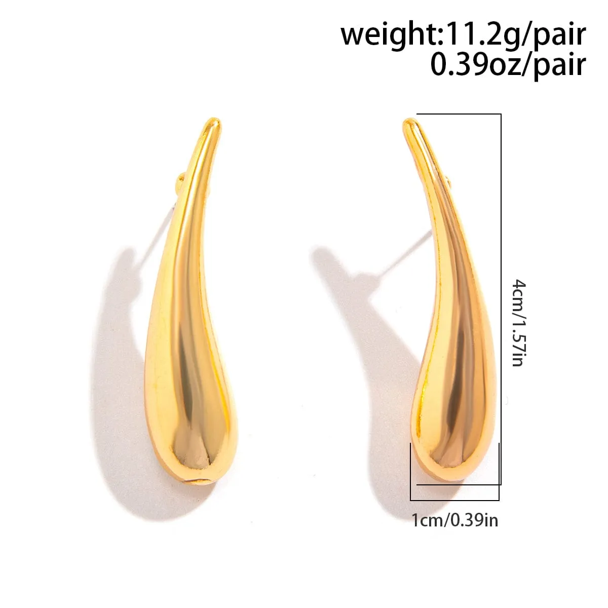Minimalist Gold Silver Plated Glossy Waterdrop Earrings