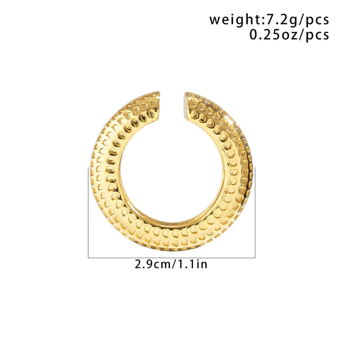 Minimalist Gold Silver Plated Pattern C Shaped Ear Cuff Earrings