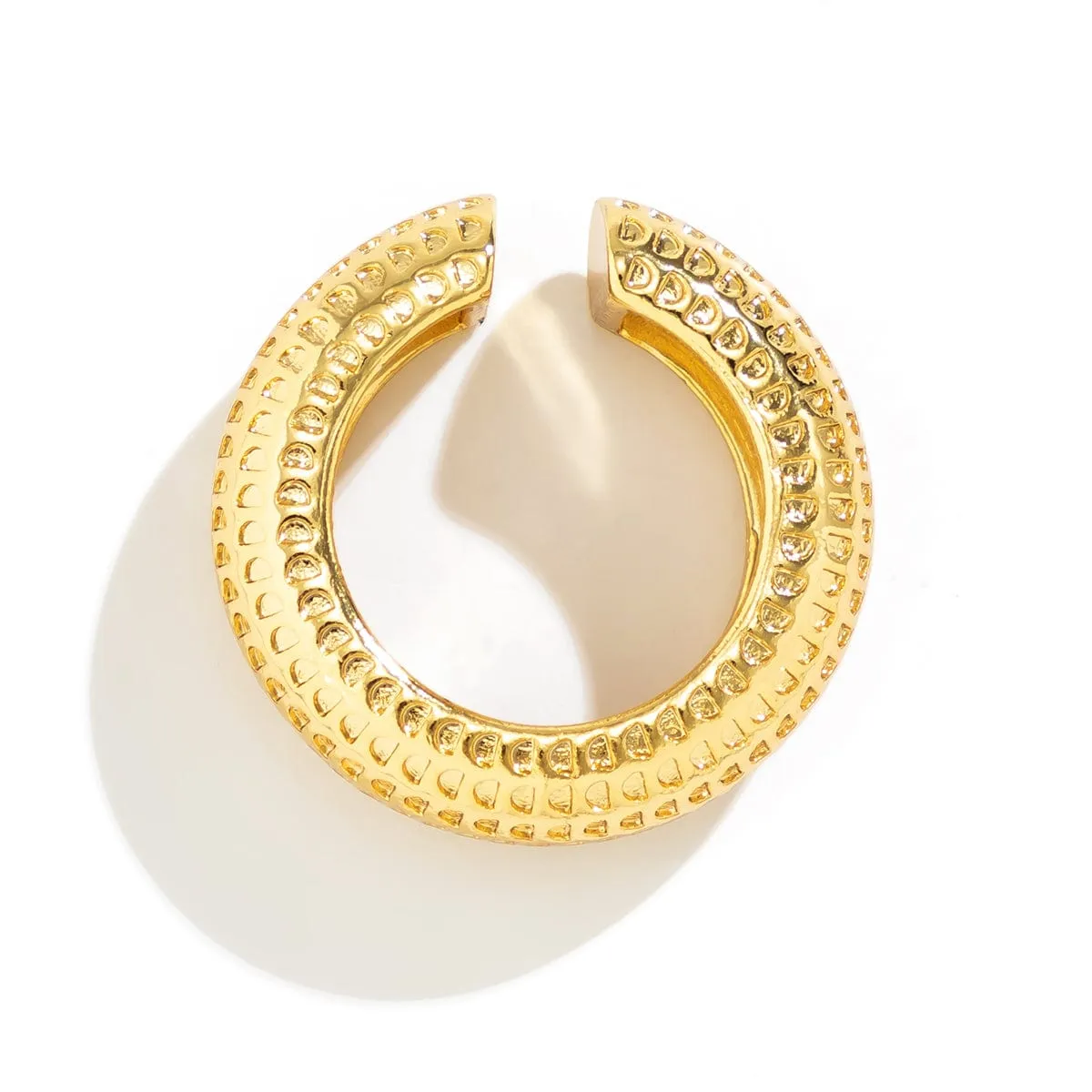Minimalist Gold Silver Plated Pattern C Shaped Ear Cuff Earrings
