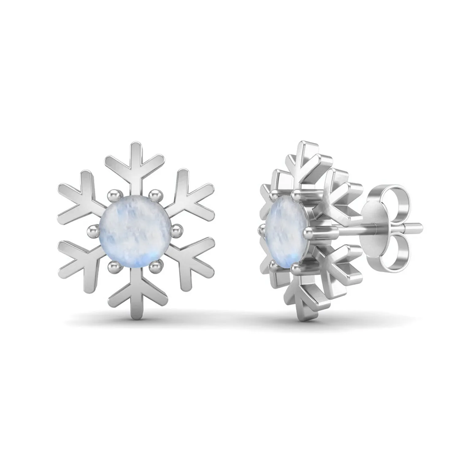 Minimalist Moonstone Gemstone Earrings 925 Sterling Silver Stud Earring Dainty Engagement Earrings