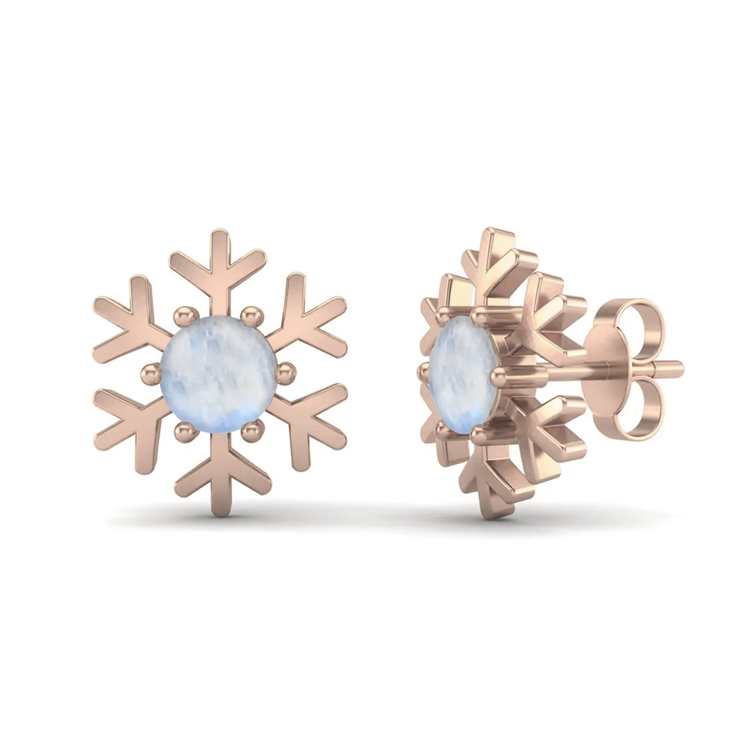 Minimalist Moonstone Gemstone Earrings 925 Sterling Silver Stud Earring Dainty Engagement Earrings