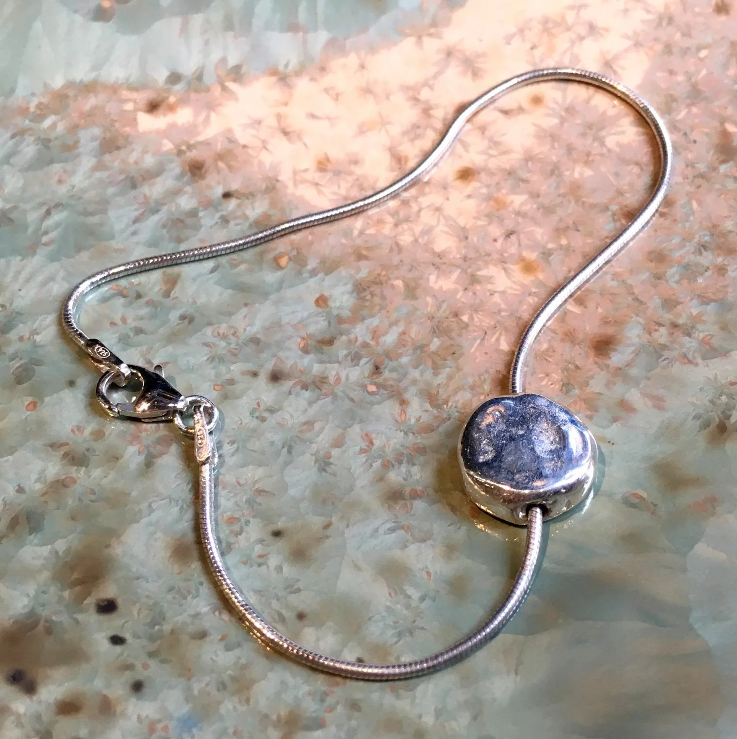 Minimalist Silver Nugget Necklace - Euphoric.