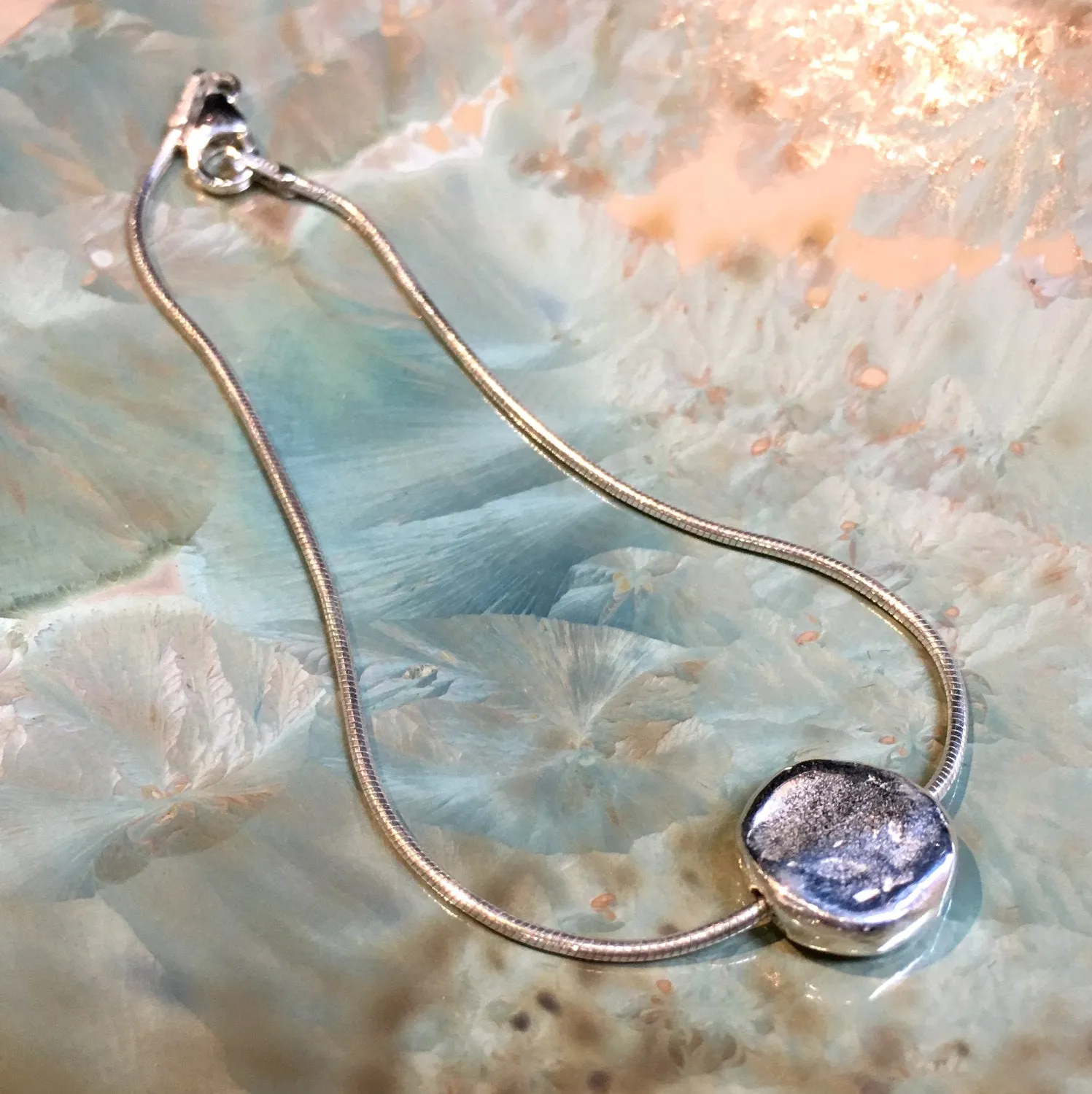 Minimalist Silver Nugget Necklace - Euphoric.
