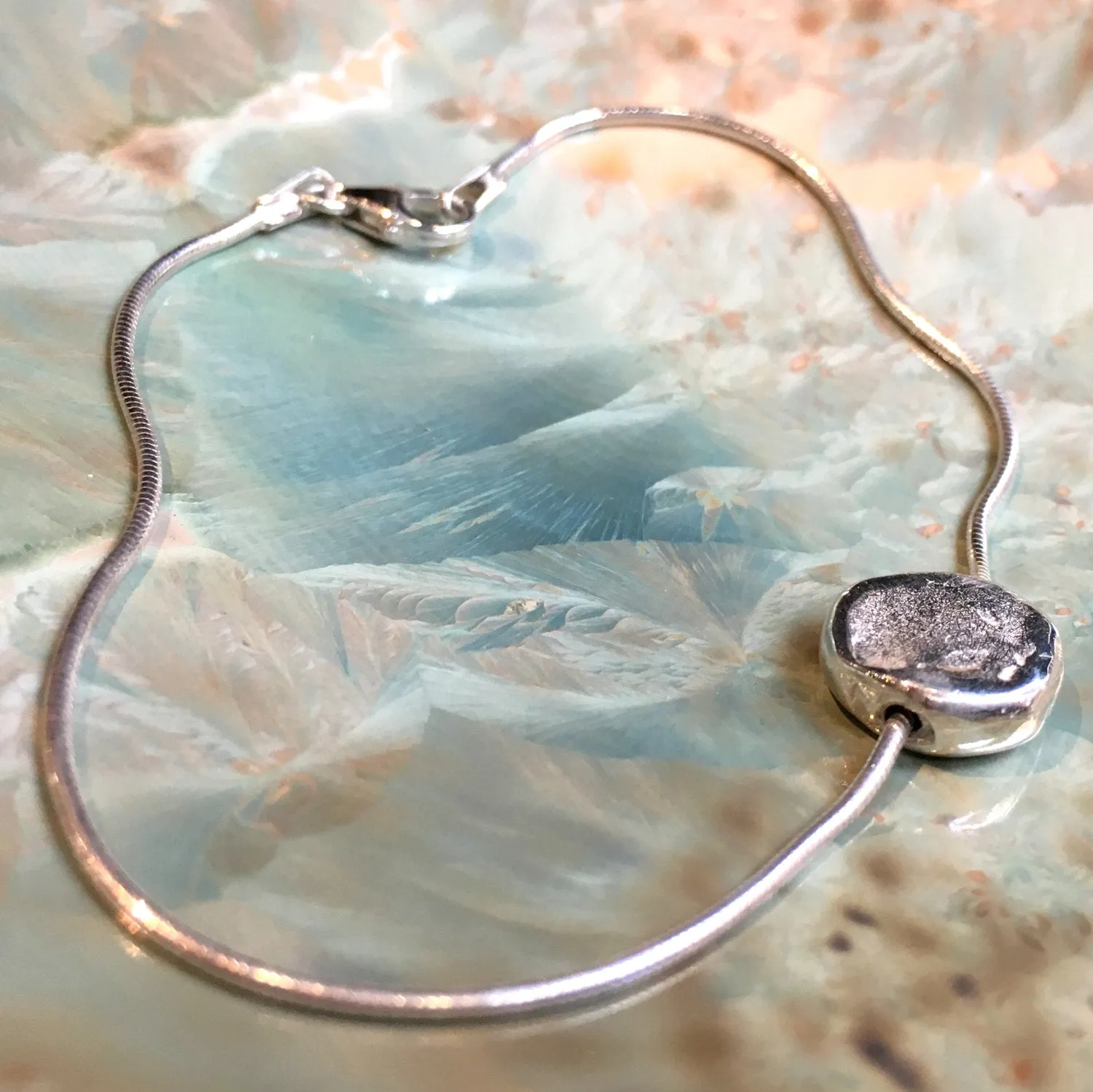Minimalist Silver Nugget Necklace - Euphoric.