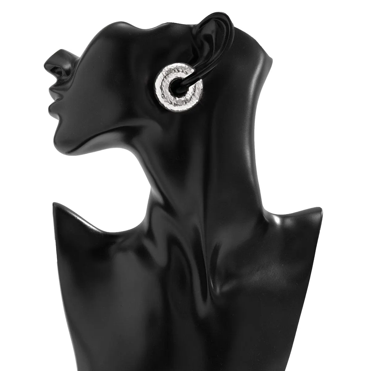Minimalist Textured C Shaped Ear Cuff Earrings
