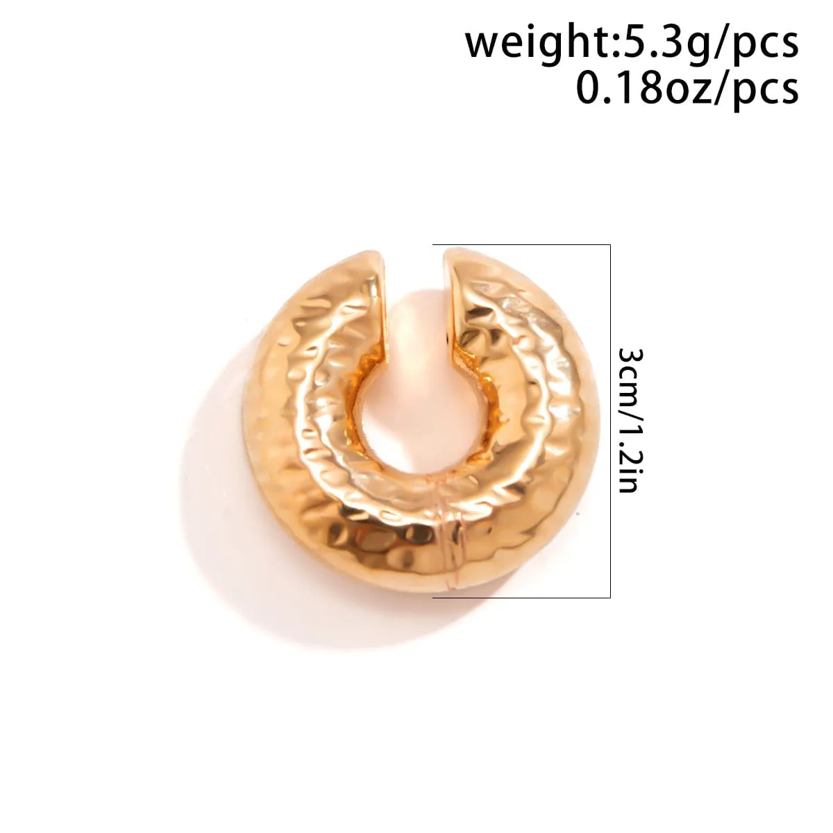 Minimalist Textured C Shaped Ear Cuff Earrings