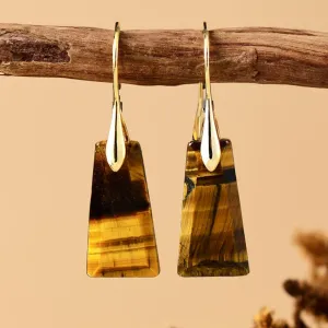 Minimalist Tiger Eye Earrings