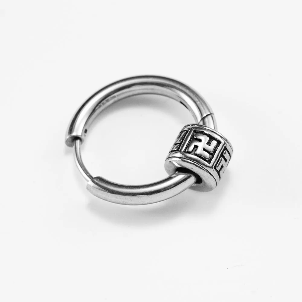 Minimalist Titanium Steel Teardrop Mens Hoop Earrings