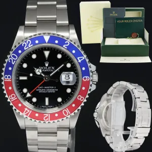 MINT 2007 ERROR STICK Rolex GMT-Master II 2 Pepsi 40mm Steel 16710 NO HOLES Watch
