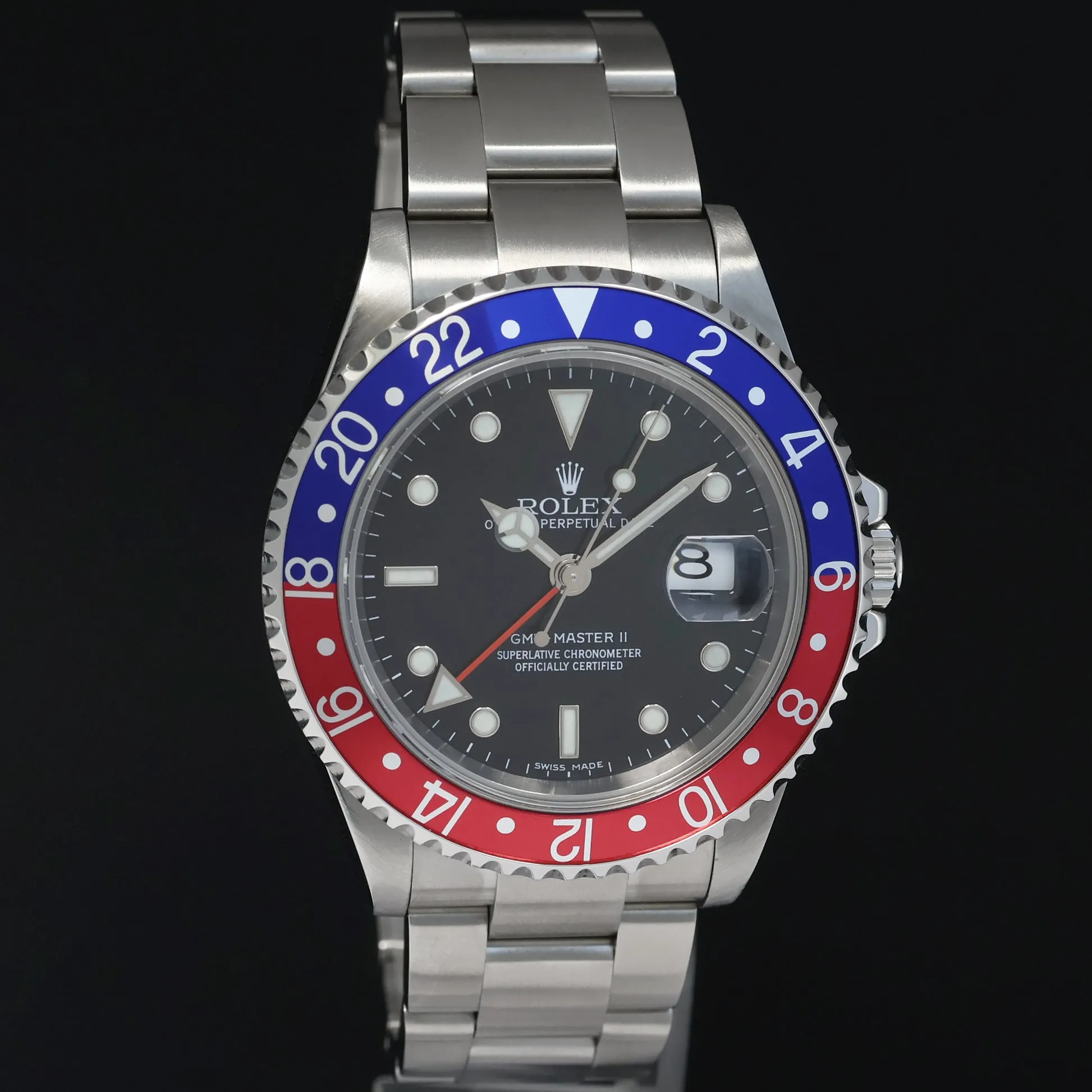MINT 2007 ERROR STICK Rolex GMT-Master II 2 Pepsi 40mm Steel 16710 NO HOLES Watch