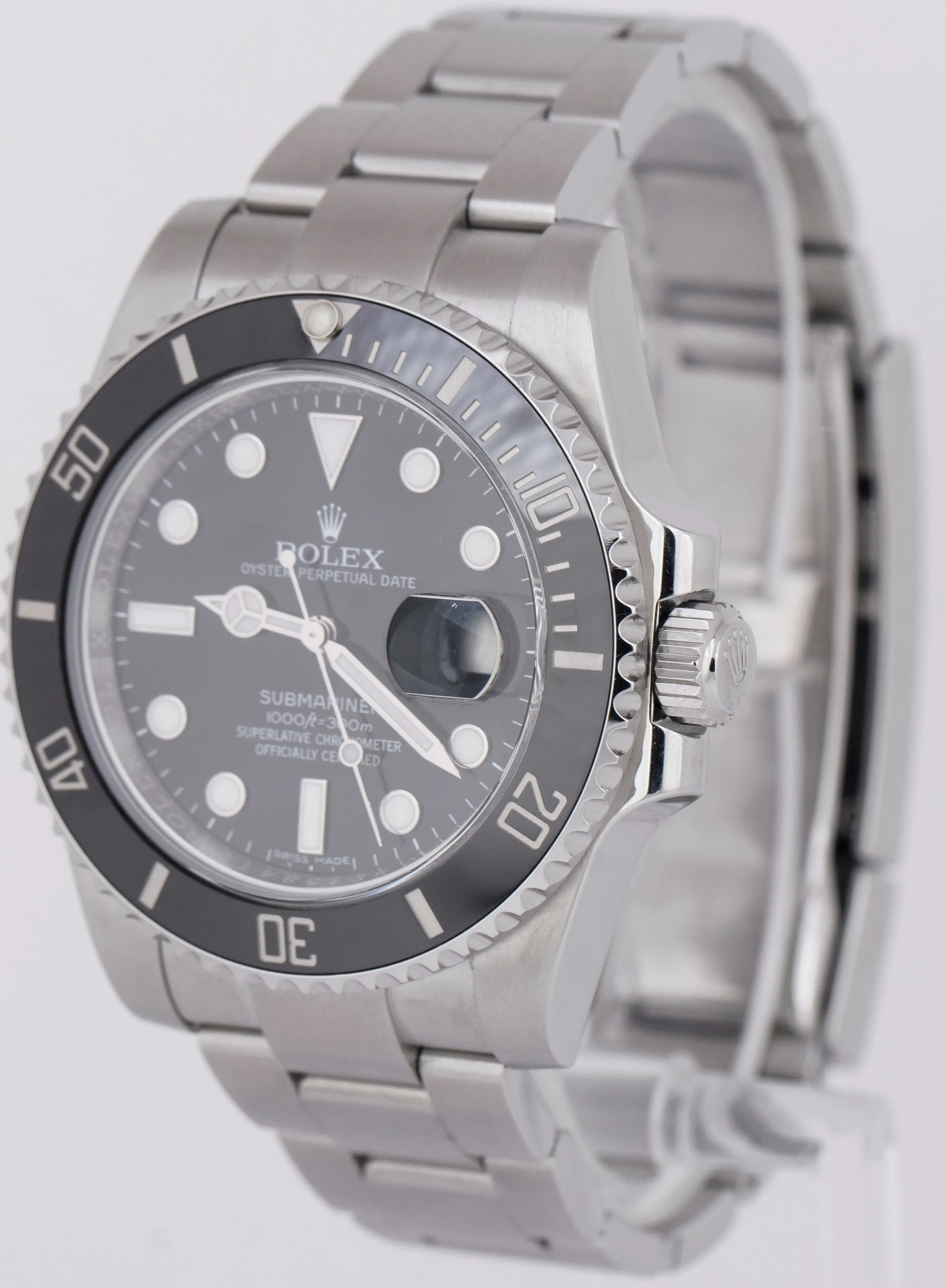 MINT 2016 PAPERS Rolex Submariner 40mm Black Ceramic Steel Watch 116610 LN B P