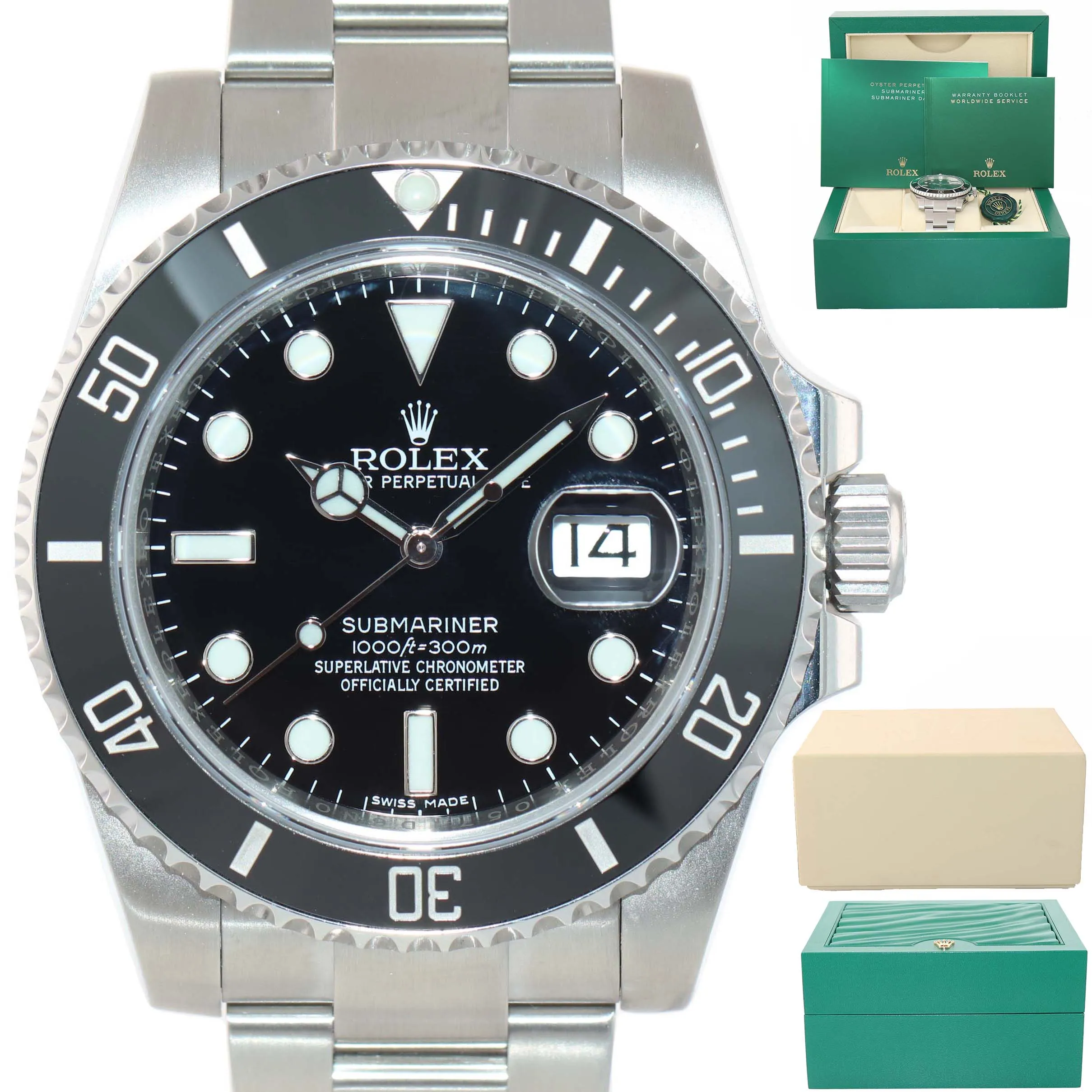 MINT 2018 Rolex Submariner Date 116610 Steel Black Dial Ceramic Bezel Watch Box