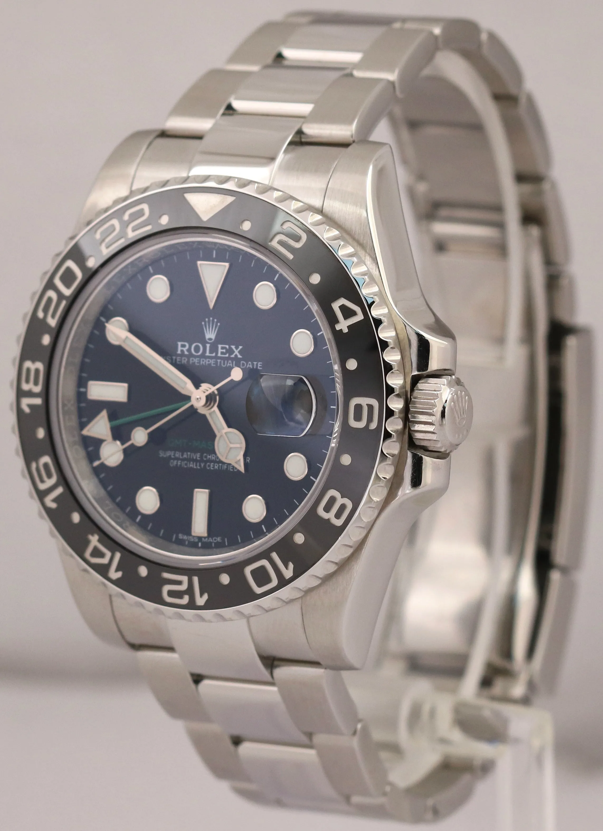 MINT 2019 PAPERS Rolex GMT-Master II BLACK Green Stainless 40mm 116710 LN BOX