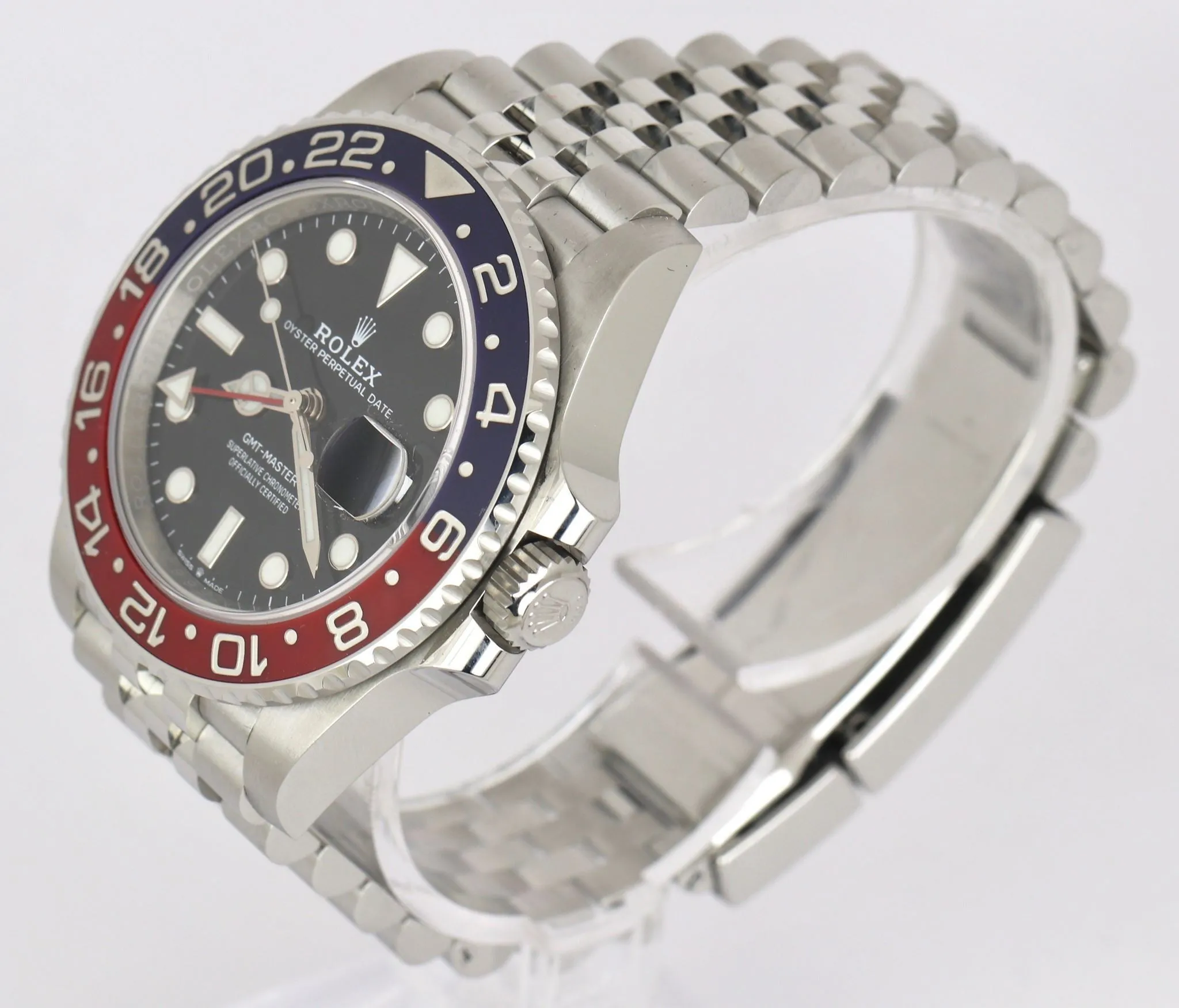 MINT 2019 Rolex GMT Master II PEPSI Jubilee Blue Red Ceramic Steel 126710 Watch
