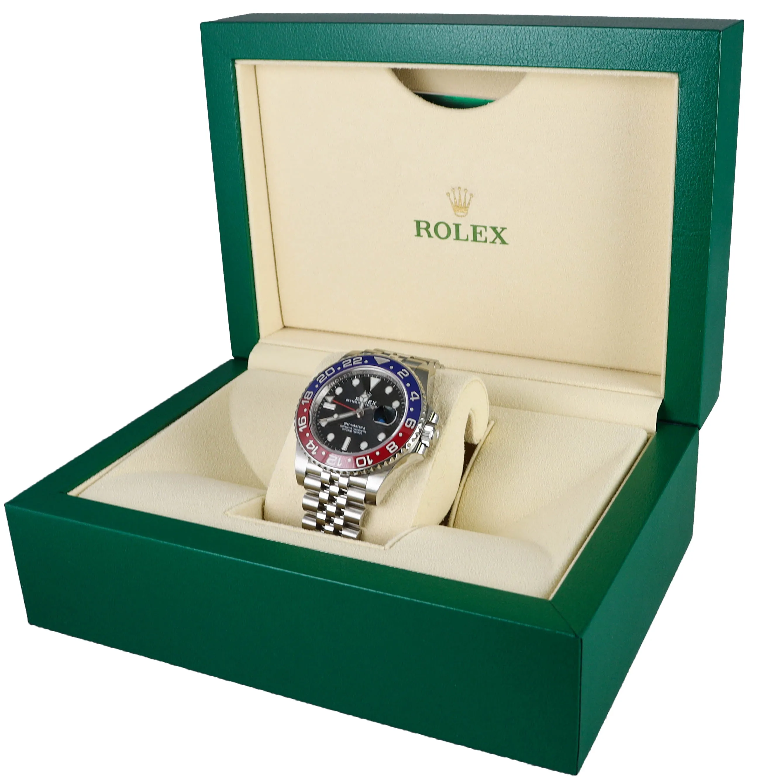 MINT 2019 Rolex GMT Master II PEPSI Jubilee Blue Red Ceramic Steel 126710 Watch