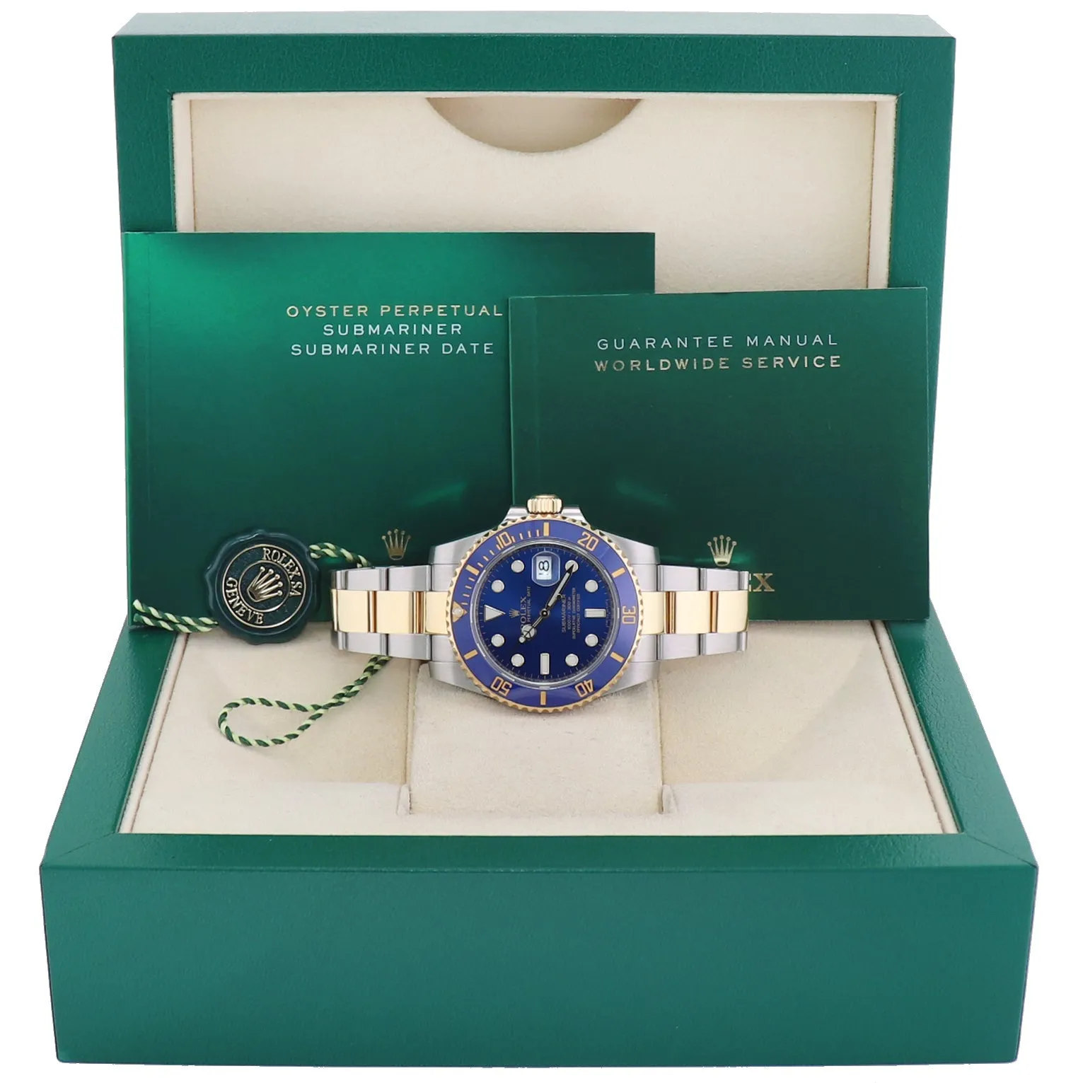 MINT 2019 Rolex Submariner Blue Ceramic 116613LB Two Tone Yellow Gold Watch Box