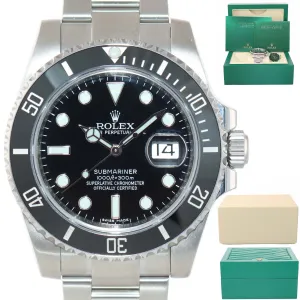 MINT 2019 Rolex Submariner Date 116610 Steel Black Dial Ceramic Bezel Watch Box