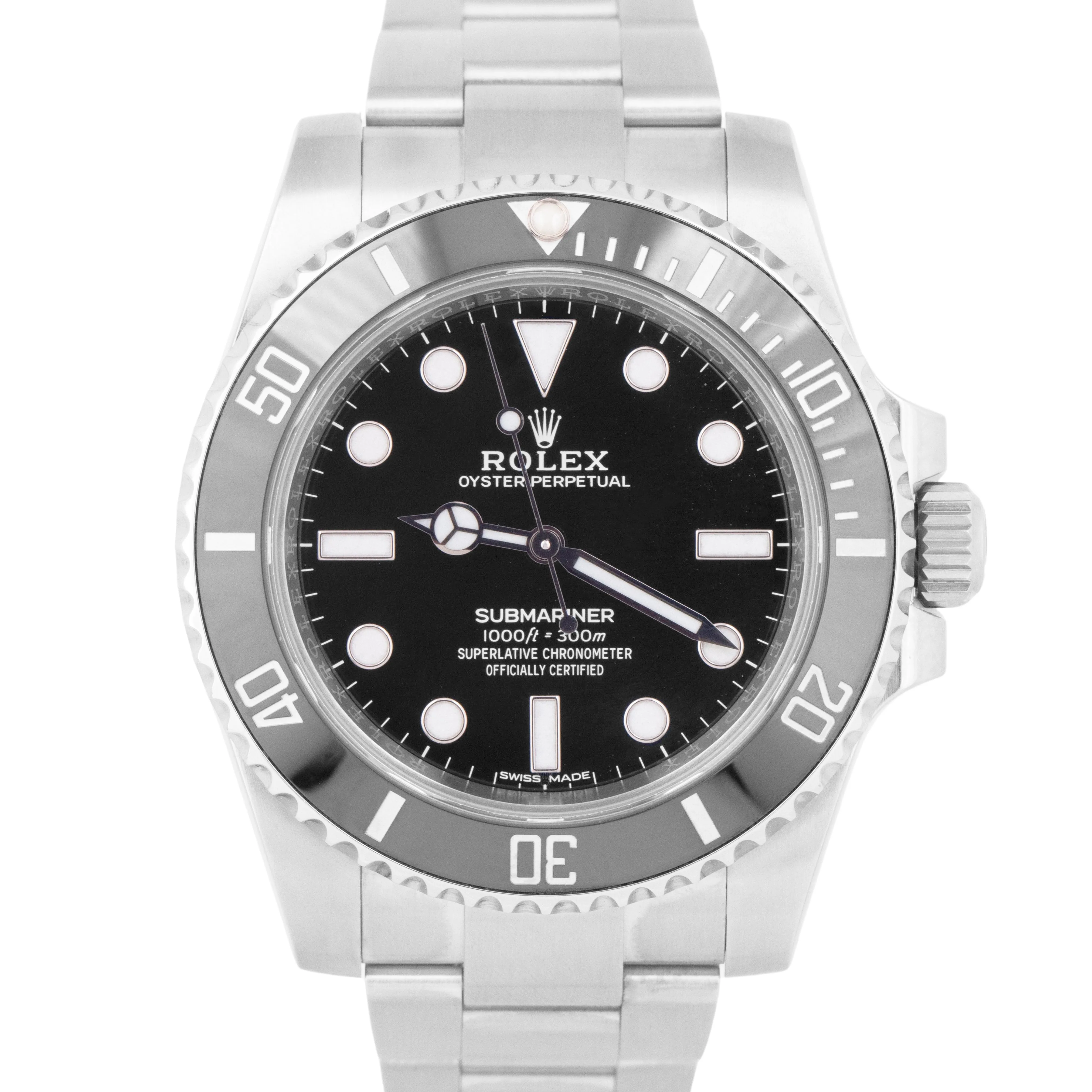 MINT 2019 Rolex Submariner No-Date Ceramic 40mm 114060 Oyster Stainless Watch